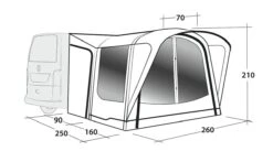 Outwell Newburg 160 Air Drive Away Awning 13 Outwell Newburg 160 Air Drive Away Awning -Camping Store 111170 newburg 160 air drawing perspective2