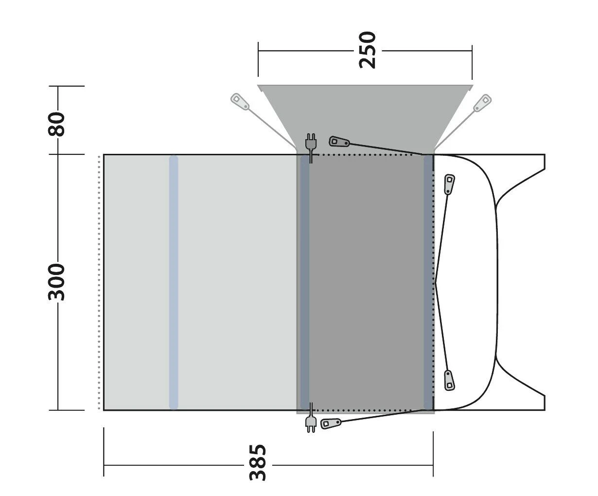 Outwell Blossburg 380 Air Drive Away Awning 2 Outwell Blossburg 380 Air Drive Away Awning - Image 2