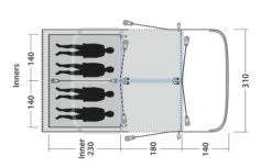 Outwell Springville 4SA Tent (2023) -Camping Store 111275 springville 4sa drawing floorplan3