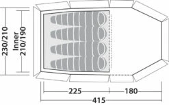 Robens Nordic Lynx 4 Tent (2022) -Camping Store 130324 nordic lynx 4 drawing floorplan3