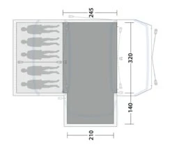 Outwell Oakdale 5PA Flat Woven Carpet 5 Outwell Oakdale 5PA Flat Woven Carpet -Camping Store 170892 flat woven carpet oakdale 5pa drawing floorplan2