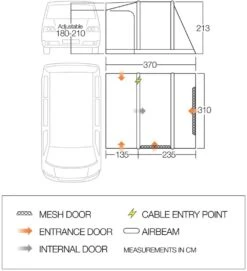 Vango Airbeam Vango Kela Air TC Low Awning (2023) 9 Vango Airbeam Vango Kela Air TC Low Awning (2023) -Camping Store 2021 vango floorplan kela air tc 1