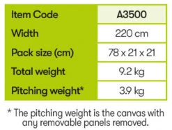 Quest Falcon 220 Poled Porch Caravan Awning (2022) -Camping Store a3500 10 midsize