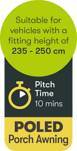 Quest Falcon 260 Poled Porch Caravan Awning (2022) -Camping Store a3501 9 midsize