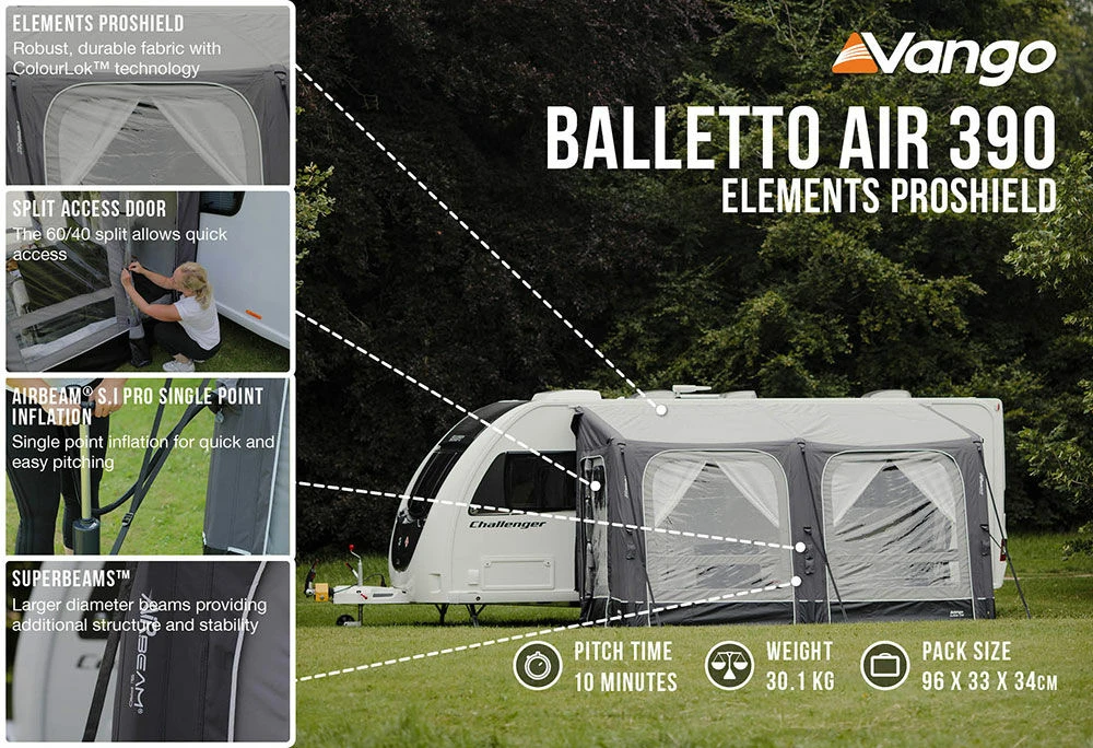 Vango Airbeam Vango Balletto Air 390 Elements ProShield Caravan Awning (2023) 5 Vango Airbeam Vango Balletto Air 390 Elements ProShield Caravan Awning (2023) - Image 5