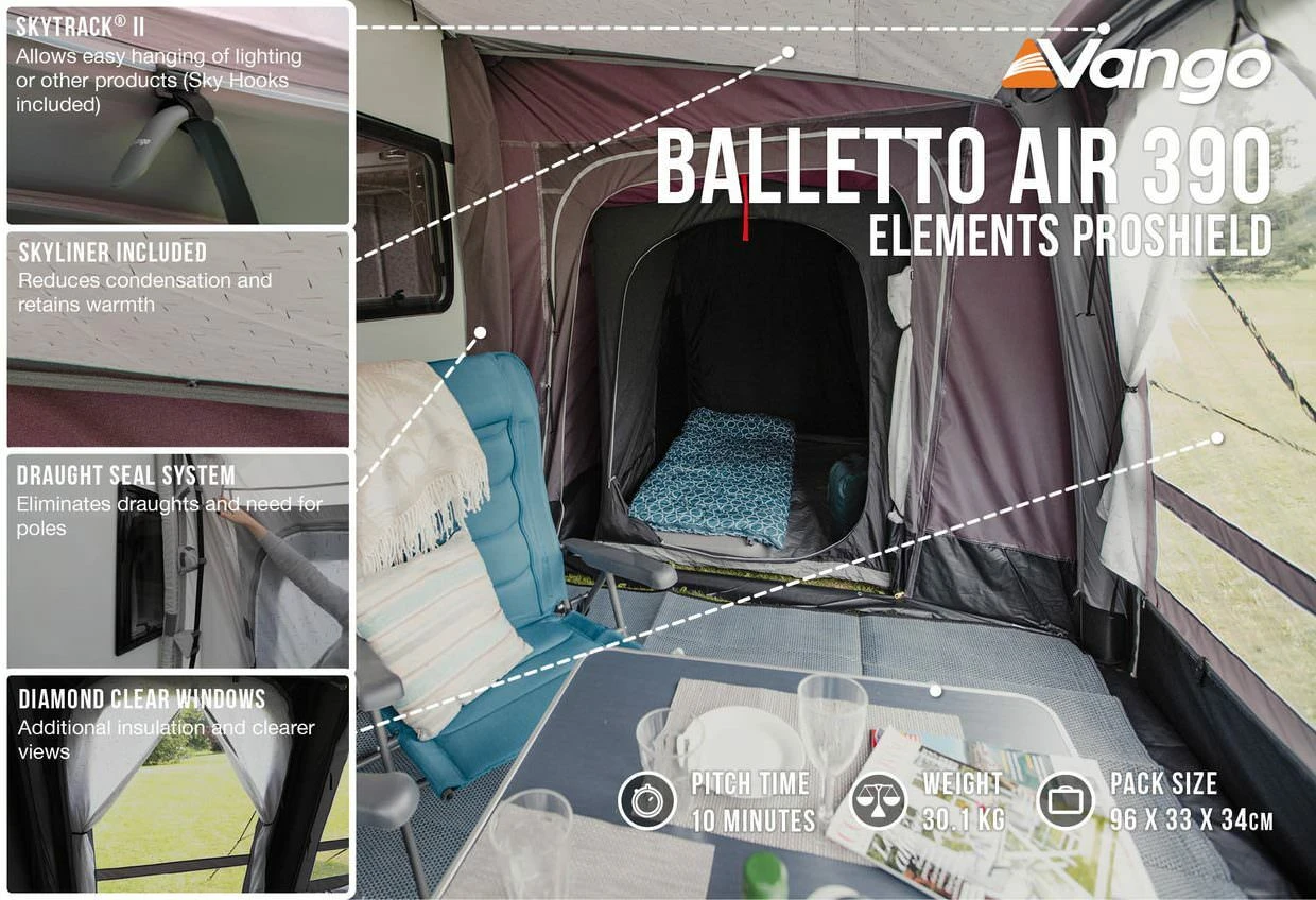 Vango Airbeam Vango Balletto Air 390 Elements ProShield Caravan Awning (2023) 4 Vango Airbeam Vango Balletto Air 390 Elements ProShield Caravan Awning (2023) - Image 4