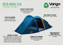 Vango Beta 450xl CLR Tent (2023) -Camping Store beta 450xl clr lr