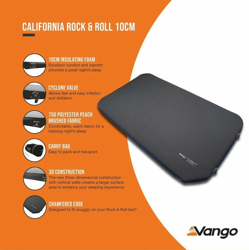 Vango California Rock & Roll 10cm Self Inflating Mat 2 Vango California Rock & Roll 10cm Self Inflating Mat - Image 2