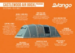 Vango Airbeam Vango Castlewood Air 800XL Tent Package (2023) -Camping Store castlewood air 800xl package
