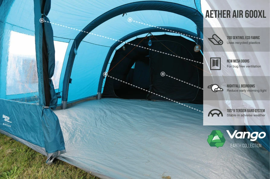 Vango Airbeam Vango Aether Air 600XL Tent (2022) 4 Vango Airbeam Vango Aether Air 600XL Tent (2022) - Image 4