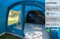 Vango Aether Poled 450XL Tent (2022) -Camping Store earth collection poled infographics call outs5