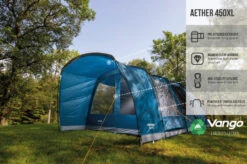 Vango Aether Poled 450XL Tent (2022) -Camping Store earth collection poled infographics call outs6