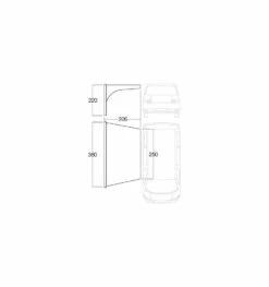 Vango AirBeam Sky Canopy 2.5m -Camping Store floorplan 25 2