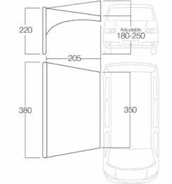Vango AirBeam Sky Canopy 3.5m -Camping Store floorplan35 3