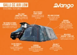 Vango Airbeam Vango Galli CC Air Low Awning (2023) -Camping Store galli cc air low 1