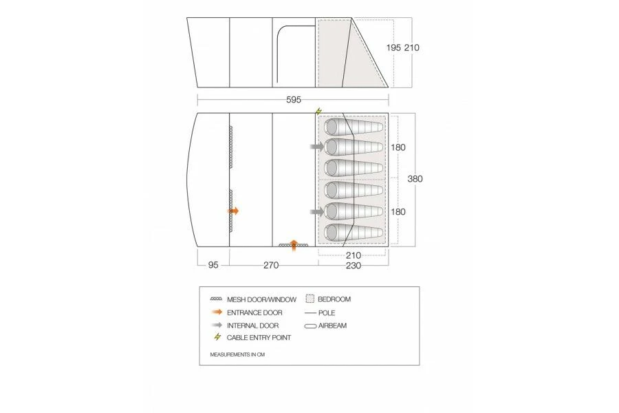 Vango Airbeam Vango Aether Air 600XL Tent (2022) 2 Vango Airbeam Vango Aether Air 600XL Tent (2022) - Image 2