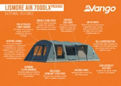 Vango Airbeam Vango Lismore Air 700DLX Tent Package (2023) -Camping Store lismore air 700dlx package