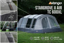Vango Airbeam Vango Stargrove II TC 600XL Air Tent (2022) -Camping Store stargrove ii air tc 600xl low res2