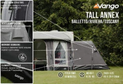 Vango Airbeam Vango Tall Annex Elements ProShield (Balletto And Tuscany) -Camping Store tall annex elements proshield ballettorivieratuscany low res