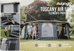 Vango Airbeam Vango Tuscany Air 500 Elements Proshield Caravan Awning (2023) -Camping Store tuscany air 500 eps