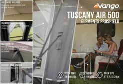 Vango Airbeam Vango Tuscany Air 500 Elements Proshield Caravan Awning (2023) -Camping Store tuscany air 500 eps in