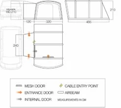 Vango Airbeam Vango Galli III Low Airaway Awning (2022) -Camping Store vango 2019 awnings floorplan galli low