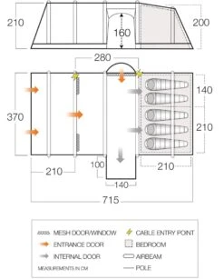 Vango Airbeam Vango Rome II Air 550XL Tent Package (2023) 12 Vango Airbeam Vango Rome II Air 550XL Tent Package (2023) -Camping Store vango 2021 tents floorplan rome air 550xl hi