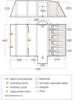 Vango Airbeam Vango Rome II Air 650XL Tent Package (2023) -Camping Store vango 2021 tents floorplan rome air 650xl hi