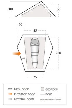 Vango Heddon 100 Tent (2022) -Camping Store vango 2022 tents floorplan heddon 100 low res